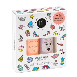 Nail Polish and Nail Sticker Set for Kids