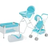 Olivia's Little World Baby Doll 3 Piece Nursery Set - Blue