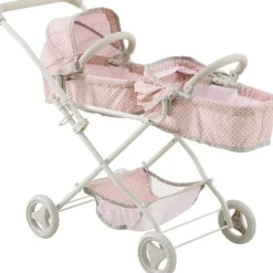 Olivia's Little World Polka Dot Princess Baby Doll Twin Bassinet Stroller