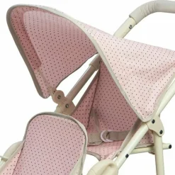 Olivia's Little World - Polka Dots Princess Baby Doll Twin Jogging Stroller - Pink & Grey