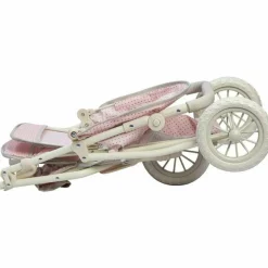 Olivia's Little World - Polka Dots Princess Baby Doll Twin Jogging Stroller - Pink & Grey