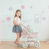 Olivia's Little World - Polka Dots Princess 2-in-1 Baby Doll Stroller - Pink/Gray