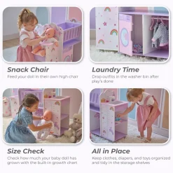 Olivia's Little World Wood Doll Nursery with Cradle, Sink & Closet