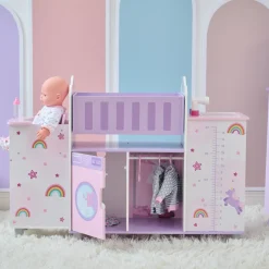 Olivia's Little World Wood Doll Nursery with Cradle, Sink & Closet