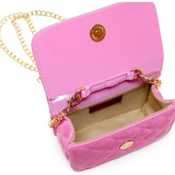 Pearl Handle Message Charm Handbag - Hot Pink
