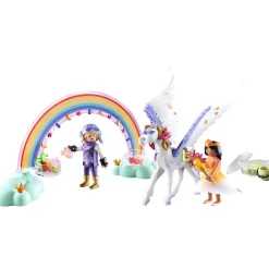 Pegasus with Rainbow in the Clouds Playset