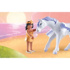 Pegasus with Rainbow in the Clouds Playset