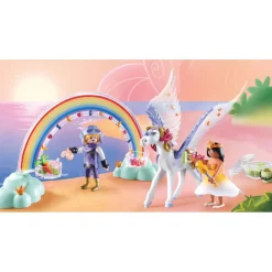 Pegasus with Rainbow in the Clouds Playset