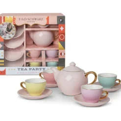 9-Piece Hand-Glazed Ceramic Tea Party Set