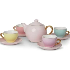9-Piece Hand-Glazed Ceramic Tea Party Set