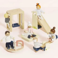 5-Piece Wooden Dollhouse Outdoor Play Set
