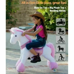 Pink Model U Ride-On Unicorn - 4-7 Years