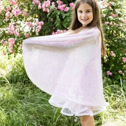 Pink Sequins Twirl Cape - Size 4-6 Years