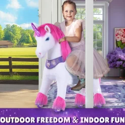 Pink Unicorn Model Y Ride on Toy - 4-7 Years