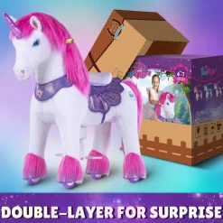 Pink Unicorn Model Y Ride on Toy - 4-7 Years