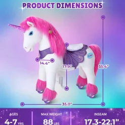 Pink Unicorn Model Y Ride on Toy - 4-7 Years