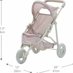 Polka Dots Princess Baby Doll Jogging Stroller - Pink
