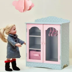 Polka Dots Princess 18" Doll Closet w/ 3 Hangers