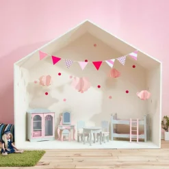 Polka Dots Princess Double Bunk Bed for 18" Dolls - Gray