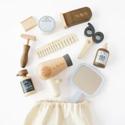 Pretend Play Wooden Hairdresser & Barber Kit - 12 Pieces