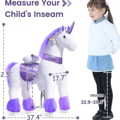 Purple Model U Ride-On Unicorn - 7+ Years