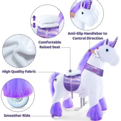 Purple Model U Ride-On Unicorn- 3-4 Years
