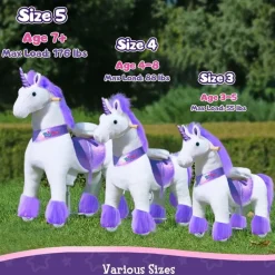 Purple Model U Ride-On Unicorn- 3-4 Years