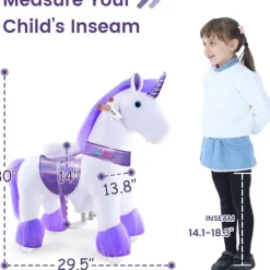 Purple Model U Ride-On Unicorn- 3-4 Years