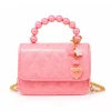 Quilted BFF Blossom Pearl Handle Handbag - Bubblegum