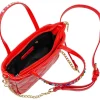 Quilted Rhinestone Tote Bag - Red