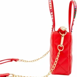 Quilted Rhinestone Tote Bag - Red