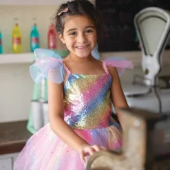 Rainbow Fairy Dress & Wings - Size 7-8 Years