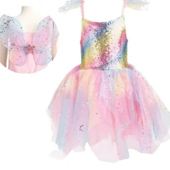 Rainbow Fairy Dress & Wings - Size 7-8 Years