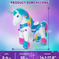 Rainbow Unicorn Model Y Ride on Toy - 3-4 Years