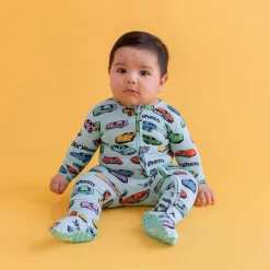 Retro Hot Wheels - Footie Zippered One Piece