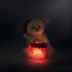 Santa Teddy Bear with Light-Up Gift Bag