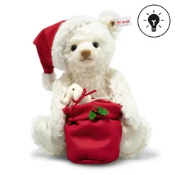 Santa Teddy Bear with Light-Up Gift Bag