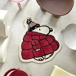 Snoopy Puffer Jacket Rug - Red