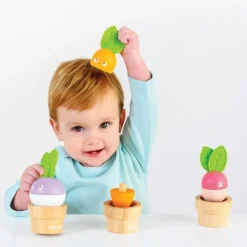 Stacking Wooden Veggies - 9 Pieces
