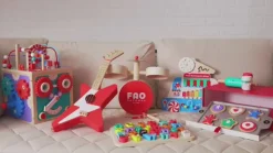 Stage Stars Wooden Guitar and Drum Set