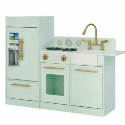 Teamson Kids Little Chef Charlotte 2-Piece Modular Wooden Play Kitchen, Mint