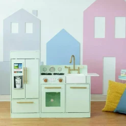 Teamson Kids Little Chef Charlotte 2-Piece Modular Wooden Play Kitchen, Mint