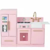 Teamson Kids Little Chef Charlotte 2-Piece Modular Wooden Play Kitchen, Pink