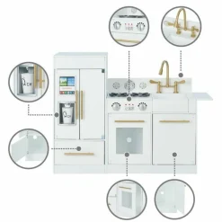 Teamson Kids Little Chef Charlotte Modern Modular Wooden Play Kitchen, White