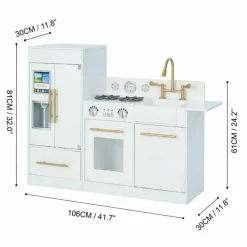 Teamson Kids Little Chef Charlotte Modern Modular Wooden Play Kitchen, White
