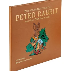 The Classic Tale of Peter Rabbit Book in Tan Bonded Leather