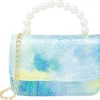 Tie Dye Crocodile Pearl Handle Bag - Blue