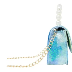 Tie Dye Crocodile Pearl Handle Bag - Blue