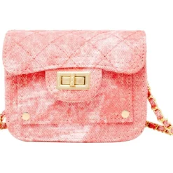 Tie Dye Quilted Denim Handbag - Pink