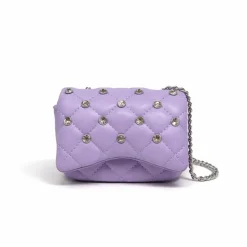 Tiny Crystal Stud Handbag - Lavender